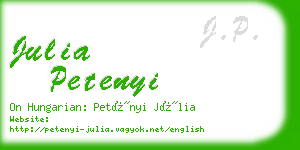 julia petenyi business card